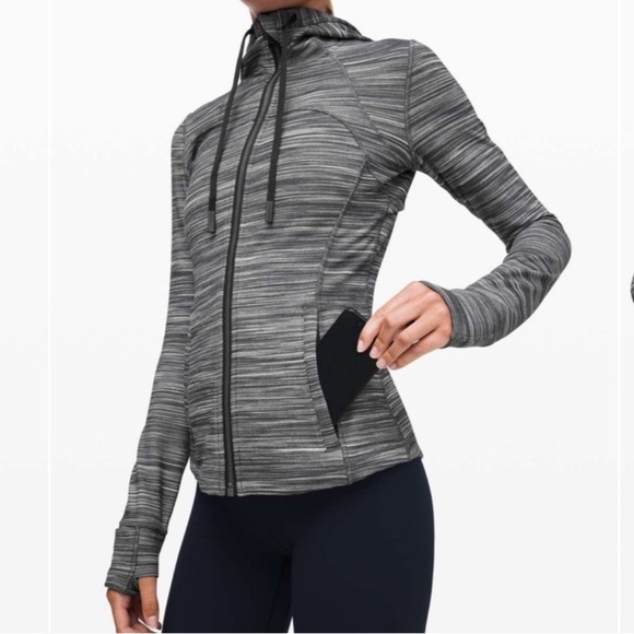 Lululemon Hooded Define Jacket *Nulu Heathered Black/White/Black size 6 - Picture 3 of 15